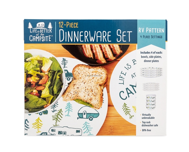 Picture of Camco Libatc, Dinnerware Set, Melamine, Sketch Pattern