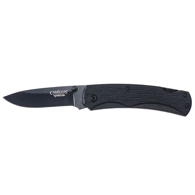 Picture of  Camillus 19200 Camlite  2.25" Folding Plain Black Ticn Bonded 440 SS Blade, Black Textured Gfn Handle 016162192002