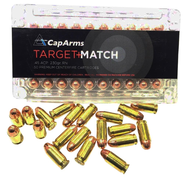 Picture of Cap Arms M045n230b Target Match 45 Acp 230 GR Round Nose 50 Bx/ 20 CS