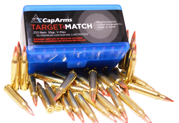 Picture of Cap Arms M223v055b Target Match 223 Remington/5.56 Nato 55 GR V-Max 50 Bx/ 20 CS