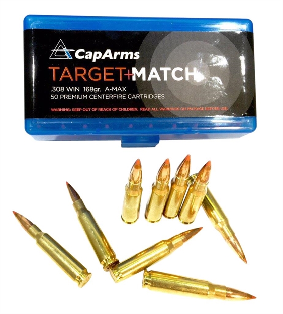 Picture of Cap Arms M308n168b 308 Winchester/7.62 Nato 168 GR Amax 50 Bx/ 20 CS