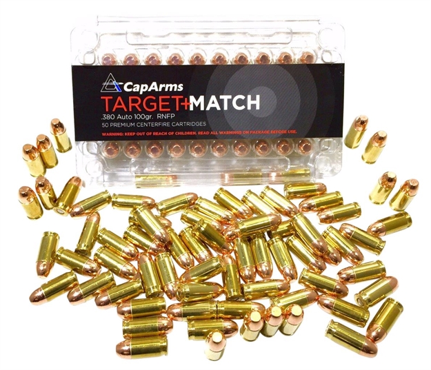 Picture of Cap Arms M380n100b Target Match 380 Automatic Colt Pistol (Acp) 100 GR Flat Nose