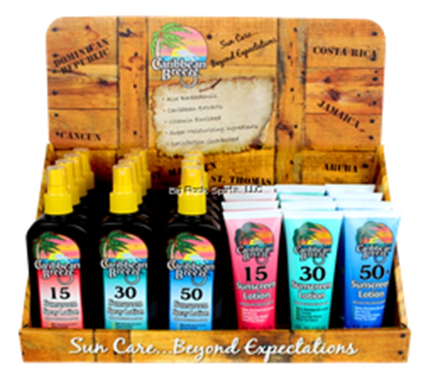 Picture of Caribbean Breeze Tan/Burn/Sun Counter Display 24Pc