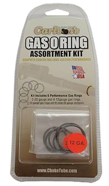 Picture of  Carlson's Choke Tubes 00066 Gas O-Ring Assortment Kit 12 Gauge 20 Gauge Rubber/Graphite Coated Shotgun