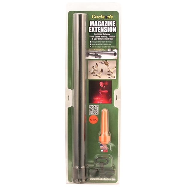 Picture of  Carlson's Choke Tubes 04510 Magazine Extension  12 Gauge Benelli Nova Benelli Super Nova CZ 712 CZ 912 Beretta Extrema 10 Blued Steel