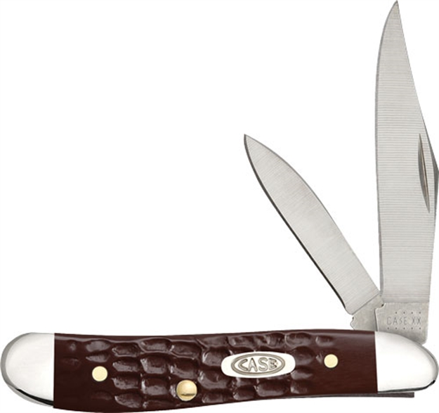 Picture of  Case 00046 Peanut  2.10"/1.53" Folding Clip/Pen Plain As-Ground Tru-Sharp SS Blade/Brown Jigged Synthetic Handle