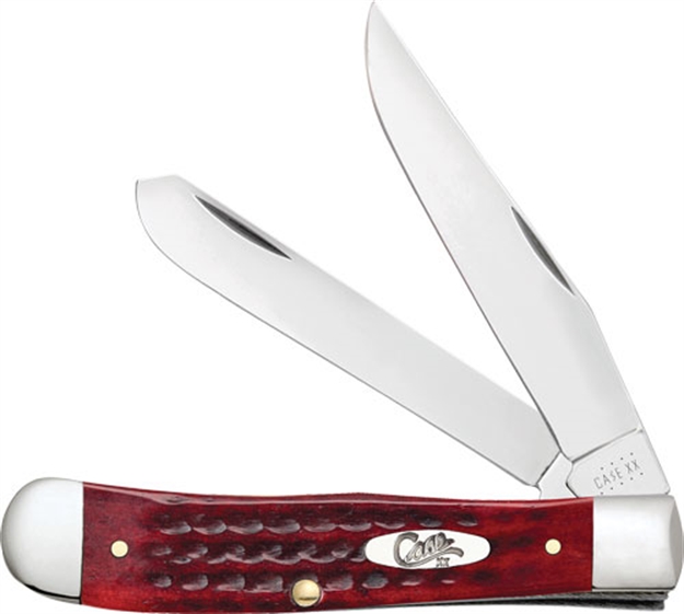 Picture of  Case 00783 Trapper  Medium 3.25"/3.27" Folding Clip Point/Spey Plain Mirror Polished Tru-Sharp SS Blade Corn Cob Jigged Old Red Bone Handle