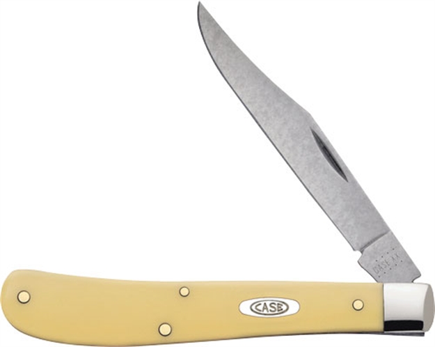 Picture of Case & Sons Cutlery CO Knives Yellow Synthetic Smooth Slimline Trapper 00031