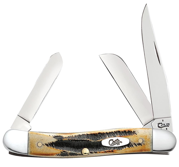 Picture of Case 03578 Stockman Medium 2.57"/1.88"/1.71" Folding Clip/Sheepsfoot/Spey Plain Mirror Polished Tru-Sharp SS Blade/Jigged 6.5 Bonestag Handle