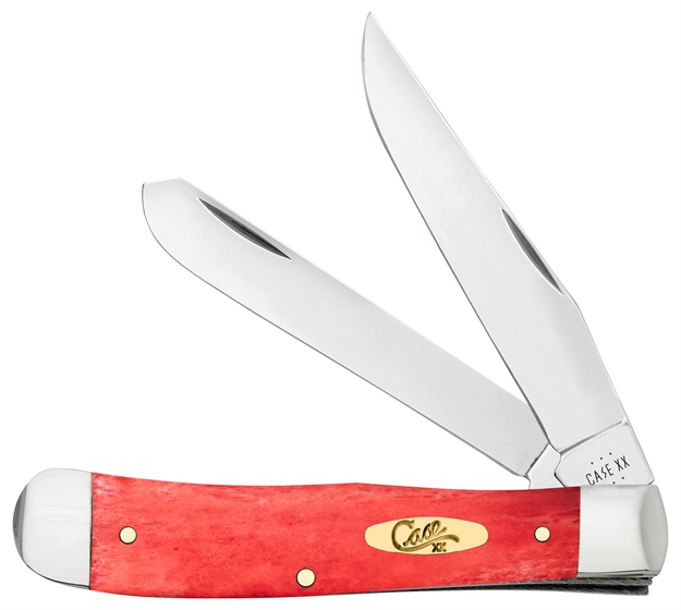 Picture of  Case 10760 Dark Red Bone Trapper Folding Clip Point/Spey Plain Mirror Polished Tru-Sharp SS Blade/Smooth Dark Red/Pinched Bolsters Bone/Ss Handle