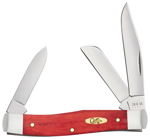 Picture of  Case 10762 Dark Red Bone Stockman Medium Folding Clip Point/Pen/Sheepsfoot Plain Mirror Polished Tru-Sharp SS Blade/Smooth Dark Red/Pinched Bolsters Bone/Ss Handle