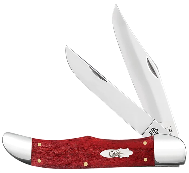 Picture of  Case 11324 Stockman  1.73"/2.30" Folding Clip/Pen Plain Mirror Polished Tru-Sharp SS Blade/ Smooth Red Bone Handle 021205113241