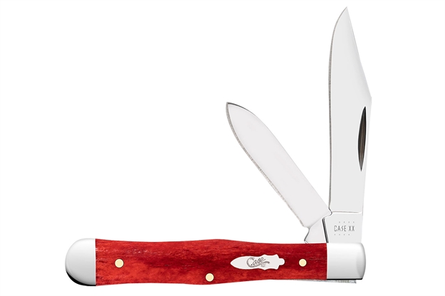 Picture of  Case 11325 Swell Center Jack  Small 1.73"/2.30" Folding Clip/Pen Plain Mirror Polished Tru-Sharp SS Blade/Smooth Red Bone Handle
