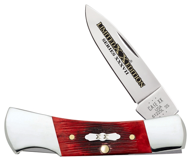 Picture of  Case 12211 Limited Edition Xxxvii Lockback Folding Locking Drop Point Plain Mirror Polished W/Engraving Tru-Sharp SS Blade/ Old Red Barnboard Jig/Ss Stag Bone/Nickle Handle