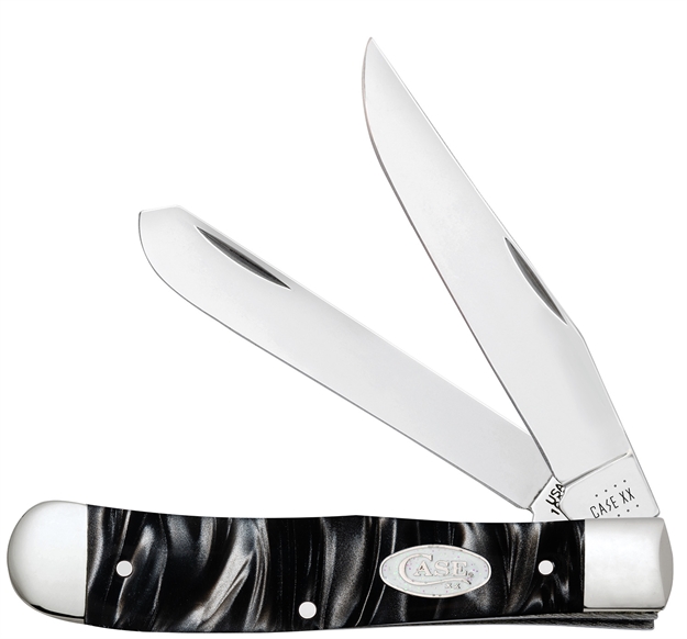 Picture of Case 23670 Trapper  3.20"/3.30" Folding Clip Point/Spey Plain Tru-Sharp SS Blade Black Pearl Kirinite Handle