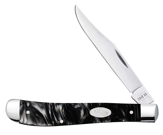 Picture of Case 23677 Trapper Slimline Folding Clip Point Plain Tru-Sharp SS Blade Black Pearl Kirinite Handle