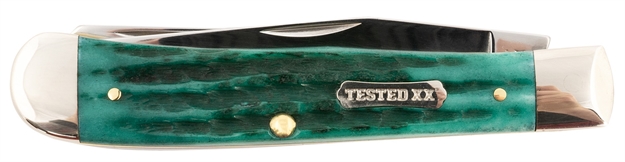 Picture of  Case 48940 Trapper  3.25"/3.27" Folding Clip Point/Spey Plain Tru-Sharp SS Blade/4.13" Kinfolk Jig W/Dog Bone Shield Jade Bone Handle 021205489407