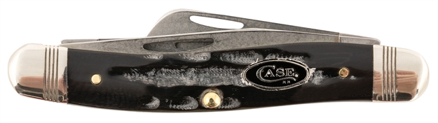 Picture of  Case 65091 Stockman  Medium 1.70"/1.77"/2.57" Folding Clip/Sheepsfoot/Spey Plain Stonewashed Satin S35vn SS Blade/ Rough Black Jigged Buffalo Horn Handle 021205650913