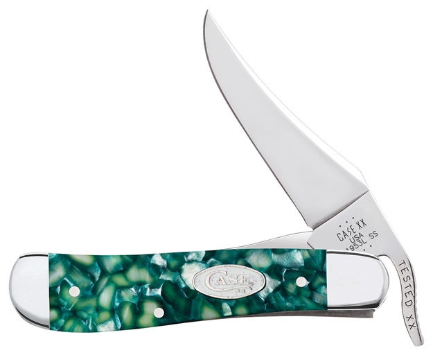 Picture of  Case 71383 Sparxx Russlock Folding Clip Point Plain Mirror Polished Tru-Sharp SS Blade/Green Kirinite Handle