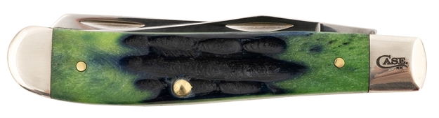Picture of  Case 75834 Trapper  Mini Folding, 2.70"/2.75" Clip Point/Spey Plain Mirror Polished Tru-Sharp SS Blade, Hunter Green Deep Canyon Jig Bone Handle