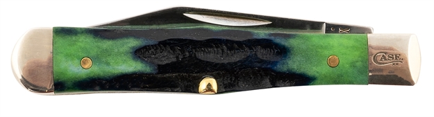 Picture of  Case 75837 Swell Center Jack  Small 1.73"/2.30" Folding Clip/Pen Plain Mirror Polished Tru-Sharp SS Blade/Hunter Green Deep Canyon Jig Bone Handle 021205758374