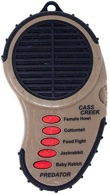 Picture of Cass Creek 010 Ergo Electronic  Predator Call, 5 Authentic Calls, Brown Plastic, Includes Belt Clip CC010