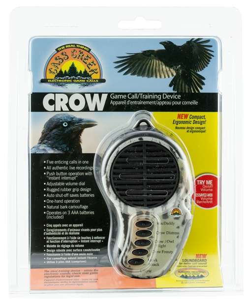 Picture of  Cass Creek 065 Ergo Electronic  Crow Call, 5 Authentic Calls, Bark Camouflage Finish, Includes Belt Clip