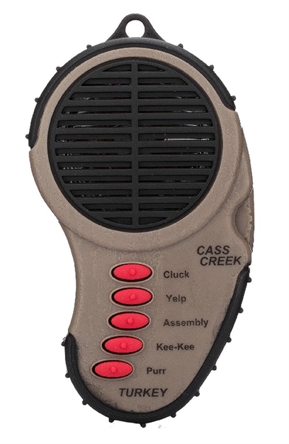 Picture of Cass Creek 969 Ergo Electronic  Turkey Call, 5 Authentic Turkey Sounds, Brown Plastic Includes Belt Clip CC969 890834000969