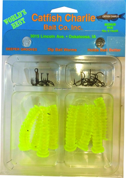 Picture of Catfish Charlie Bait Dip Bait Worm Cht 12Pk