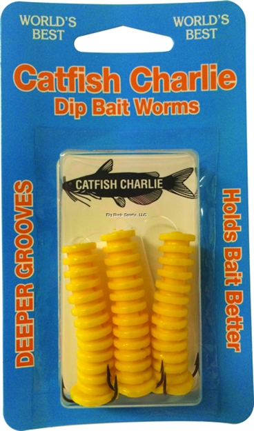Picture of Catfish Charlie Bait Dip Bait Worm Yell 3Pk