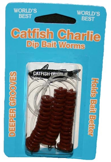 Picture of Catfish Charlie Bait Dip Bait Worms Orange 3Pk