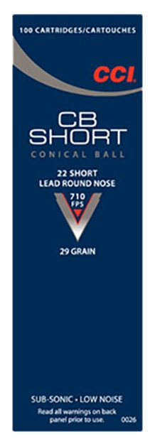 Picture of Cci 0026 Specialty CB Pest Control 22Short 29Gr Lead Round Nose 100 Per Box/50 Case 076683000262