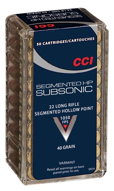 Picture of Cci 0074 Varmint  22 LR 40 GR Segmented Hollow Point 50 Bx/ 100 CS