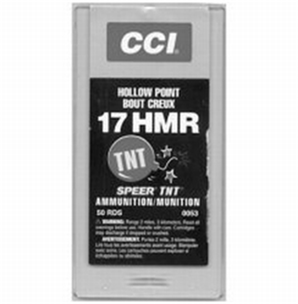 Picture of Cci/Speer Hmr Tnt Rimfire Ammo 17 Hmr, Tnt Jhp, 17 Grains, 2550 Fps, 50 Rounds, Boxed 0053