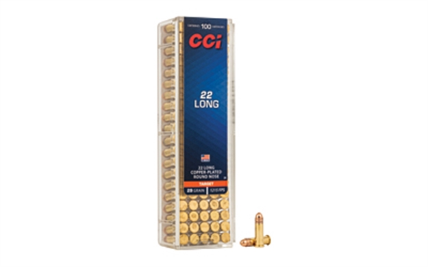 Picture of Cci 0029 Target Rimfire 22Long 29Gr Copper Plated Round Nose 100 Per Box/50 Case 076683000293 -
