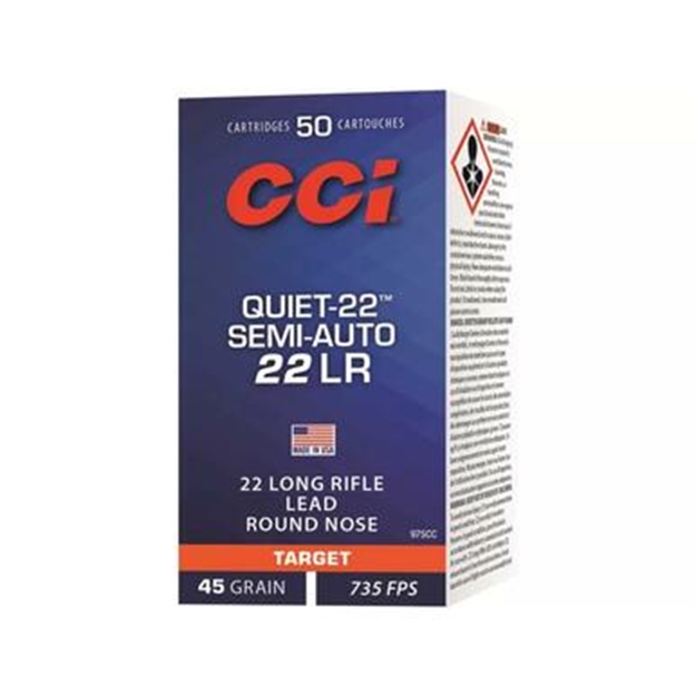 Picture of Cci 22Lr Quiet 22 Lrn 45 Grain Lead Round Nose 975Cc