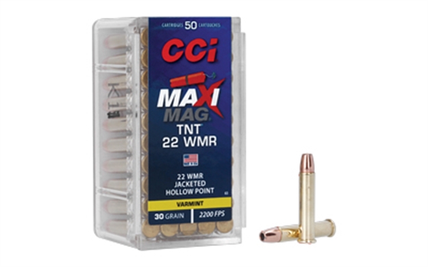 Picture of Cci/Speer Maxi Mag Tnt Rimfire Ammo 22 Win Mag, Tnt Jhp, 30 Grains, 2200 Fps, 50 Rounds, Boxed 0063 076683000637