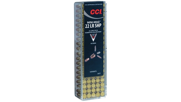Picture of Cci/Speer Mini Mag 22 LR  Rimfire Ammo 40 GR Segmented Hollow Point   100 Rnd Per Box 36CC 604544627510