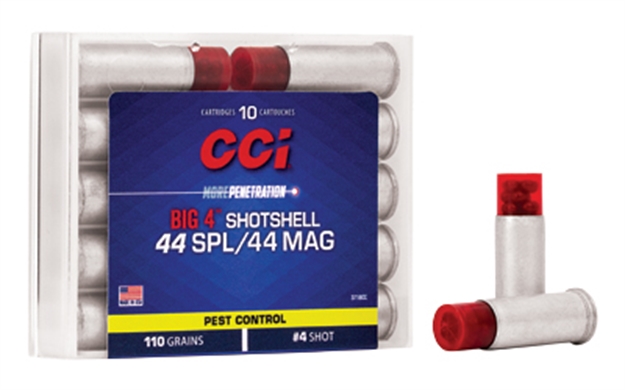 Picture of  Cci 3718Cc Big 4 Shotshell 44Rem Mag/44S&W Spl 110Gr #4Shot 10 Per Box/20 Case 604544618150