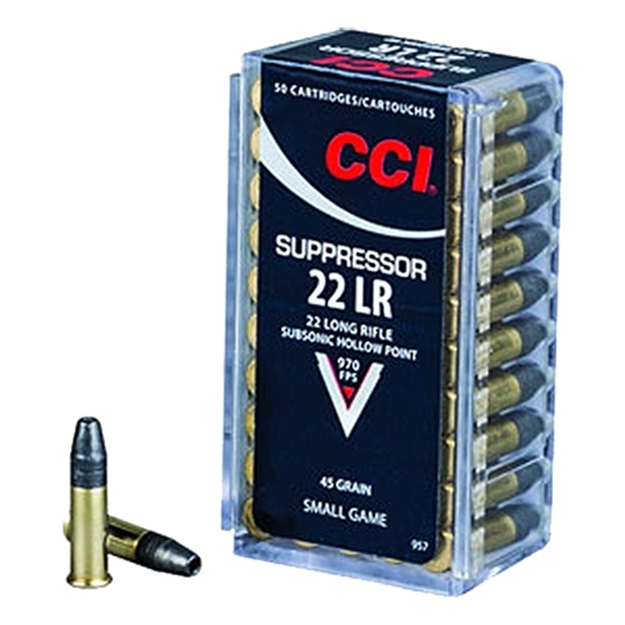 Picture of Cci 957 Suppressor Small Game 22Lr 45Gr Lead Hollow Point 50 Per Box/100 Case 0957