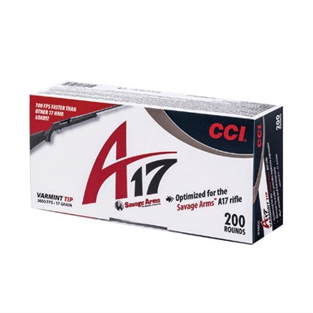 Picture of Cci/Speer A17 Varmint Tip Rimfire Ammo 17 Hmr, 17 Grains, 2650 Fps, 200 Rounds, Boxed 949CC