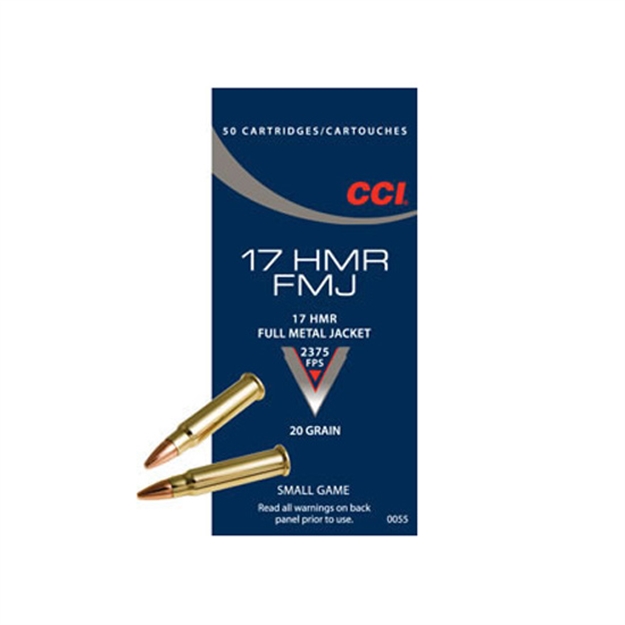 Picture of Cci/Speer Hmr Fmj Rimfire Ammo 17 Hmr, Fmj, 20 Grains, 2375 Fps, 50 Rounds, Boxed 0055