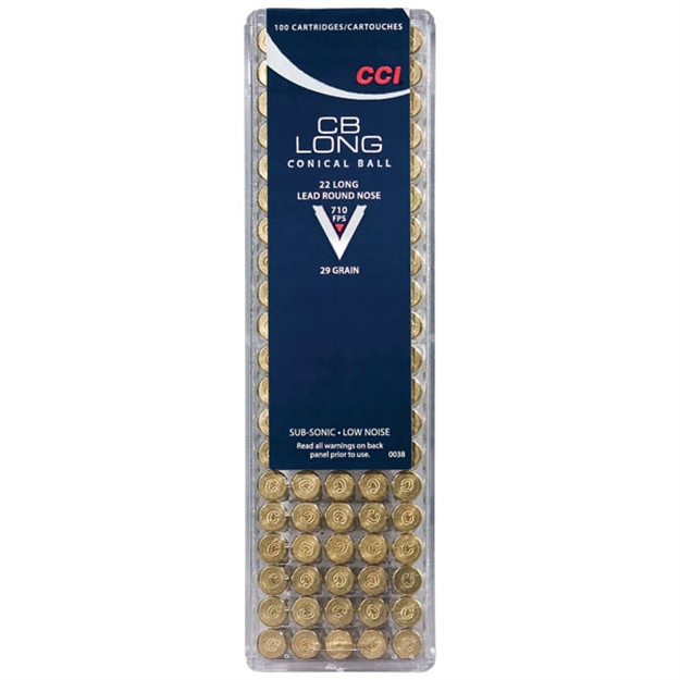 Picture of Cci/Speer CB Long Rimfire Ammo 22 Long, Lrn, 29 Grains, 710 Fps, 100 Rounds, Boxed 076683000385 -