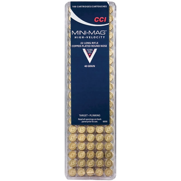 Picture of Cci/Speer Mini Mag HV Rimfire Ammo 22 Lr, Cprn, 40 Grains, 1235 Fps, 100 Rounds, Boxed 076683000309 -
