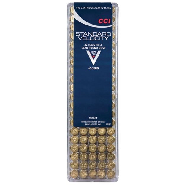 Picture of Cci/Speer Standard Velocity Rimfire Ammo 22 Lr, Lrn, 40 Grains, 1070 Fps, 100 Rounds, Boxed 076683000323 -