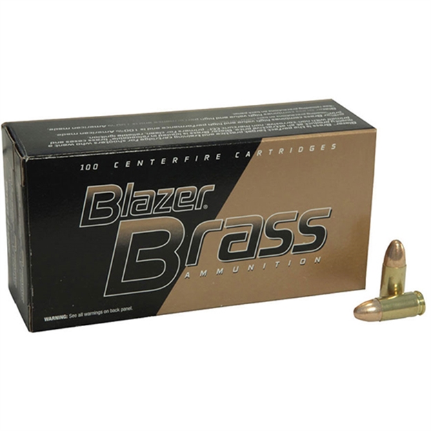 Picture of Cci/Speer Blazer Brass Centerfire Pistol Ammo 9Mm Luger 115 Grain Full Metal Jacket 100 Rnd Per Box 51991BB