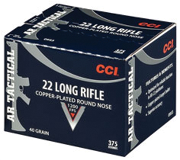 Picture of C.C.I. Rimfire 22 LR Tactical 40Gr Cprn  375Rds