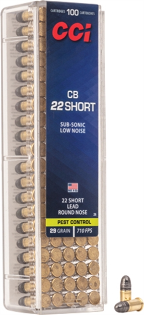 Picture of Cci 0026 Specialty CB Pest Control 22Short 29Gr Lead Round Nose 100 Per Box/50 Case 076683000262