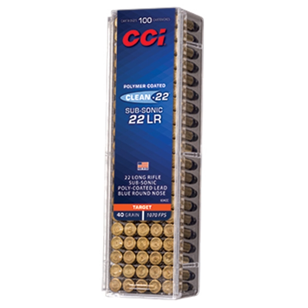 Picture of Cci/Speer SV Target Rimfire Ammo 22 Lr, Lrn, Blue Polycoat, 40 Gr, 100 Rnd, Boxed 934CC 604544650310