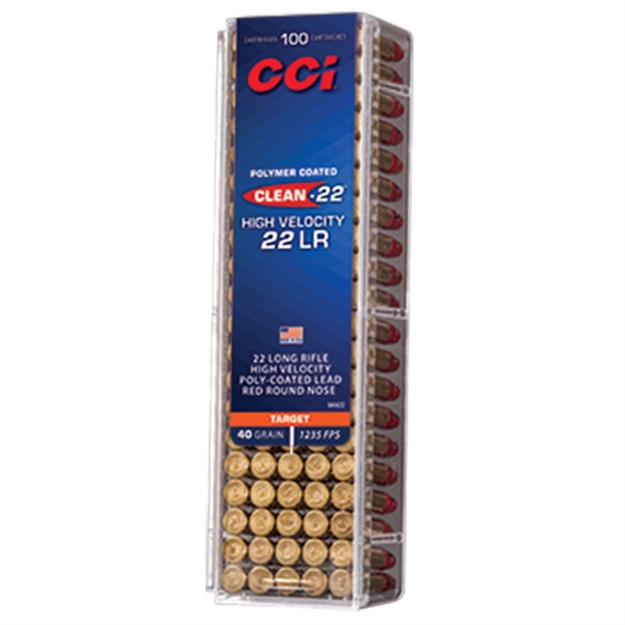 Picture of Cci/Speer HV Rimfire Ammo 22 Lr, Lrn, Red Polycoat, 40 Gr, 100 Rnd, Boxed 944CC 604544650327